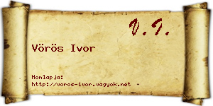 Vörös Ivor névjegykártya